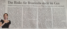 Frankfurter Allgemeine - Artikel über genetisches Brustkrebsrisiko bei Angelina Jolie